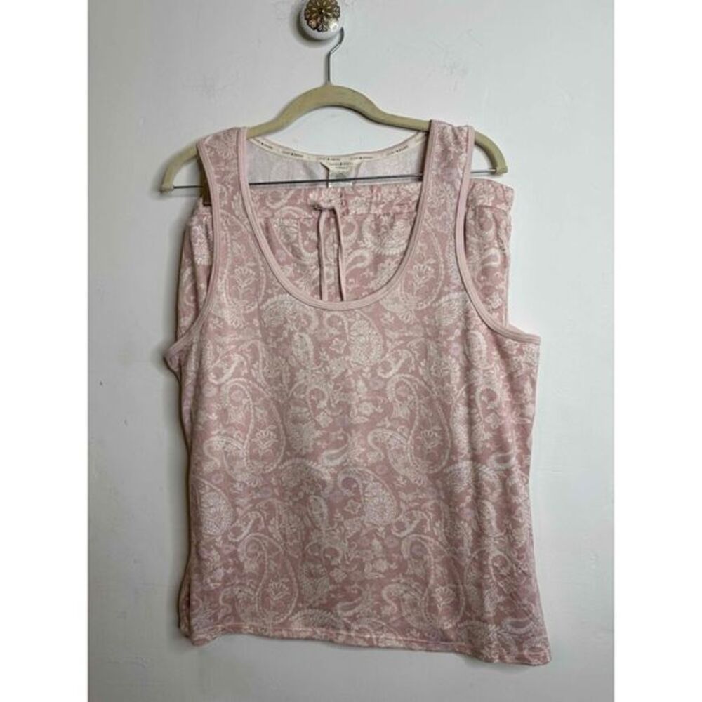 Lucky Brand Top Womens Size Extra Large Pink Cream Paisley Pajama Short Set